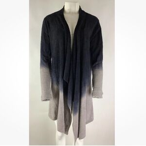 Barefoot Dreams Sz L/XL Cozychic Lite Calypso Wrap Cardigan Ombre Black Rayon